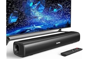 Saiyin 17 inch Sound Bar for Smart TV with Bluetooth 5.3/Optical/Auxiliary, Wall Mountable Soundbar for TV with SUB Out Port, Dual Full-Range Speakers, 40W TV Sound Bar for PC/Gaming/Projectors