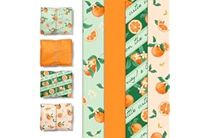 NICROHOME EUR Little Cutie Baby Shower Decorations Tissue Paper, 24 Sheets Orange Green Citrus Print Gift Tissue Wrapping Paper for Birthday, Summer Party, Fruit Party Craft Wrapping