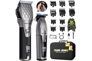 FADEKING® Professional Hair Clippers for Men, Cordless Hair Clippers and Beard Trimmer for Men, Professional Barber Clippers 