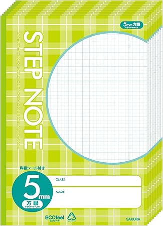Amazon サクラクレパス 学習帳 5mm方眼 N112 10 チェックグリーン 10冊 文房具 オフィス用品 文房具 オフィス用品