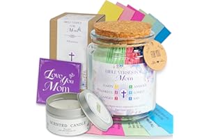 HONIITAA 108 Bible Verses Jar for Daily Encouragement Bible Verses for Mom Christian Birthday & Christmas Gifts for Women Great Gift for Mom Christmas Stocking Stuffer for Women (Lavender Purple)