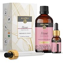 Amazon.com: Avatra Rose Essential Oil 100ML (3.38 OZ) with Glass ...