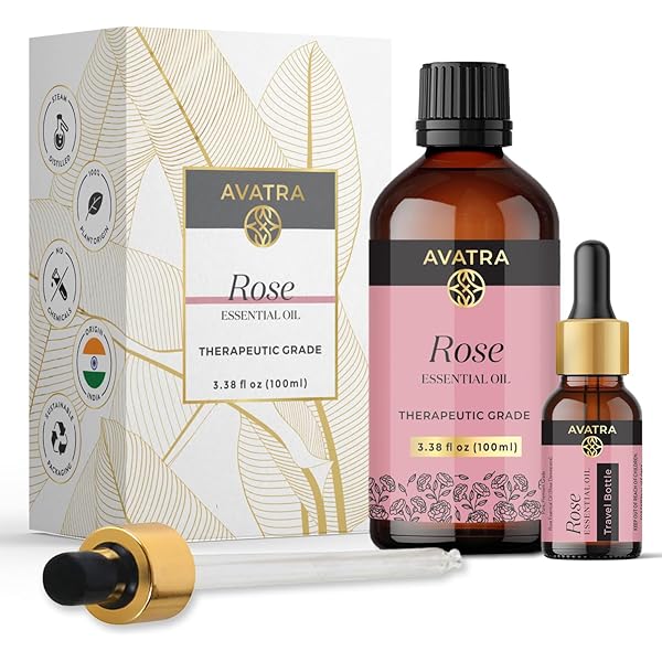 Rose Essential Oil 100% Pure Organic Therapeutic Grade Rose