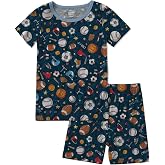 Jimonda Boys Girls Bamboo Viscose Pajamas Set Kids Shorts Pjs | Soft,breathable,skin-friendly fabric, Cute Pattern Sleepwear,shirt&amp;Shorts 2pcs,Toddler Summer Clothes,cool and dry,Daily Wear