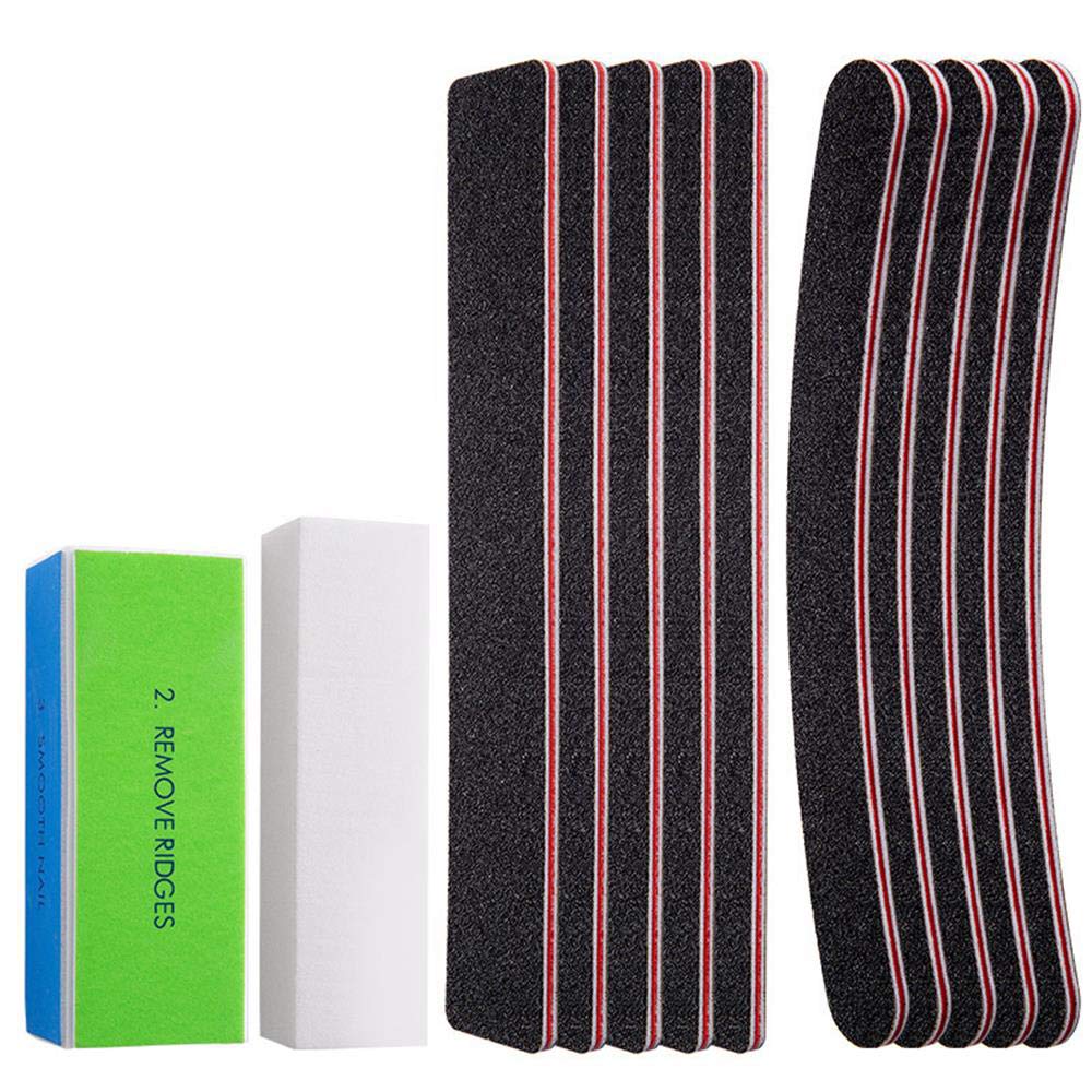 12Pcs Nail Files and Buffers, Professional Manicure Tools Kit Rectangle Art Care Buffer Block Tool (12PCS Style1)