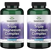 Swanson Triple Magnesium Complex - Mineral Supplement - Natural Support - Featuring Citrate, Oxide & Aspartate - (300 Capsules, 400mg Each, 2 Pack)