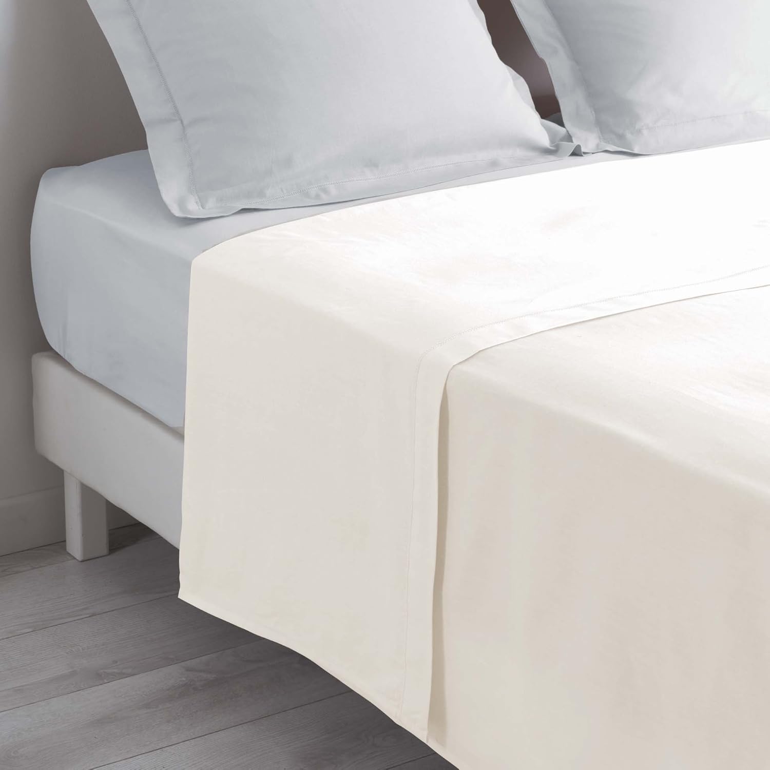 Voxloud Com Linge De Lit Et Oreillers Literie Et Linge De Maison Douceur Dinterieur Cdaffaires Drap Plat 2 Personnes 240 X 300 Cm Uni 57 Fils Lina Champagne