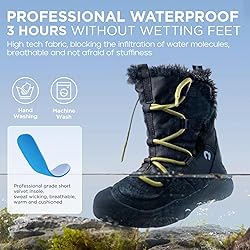 HAPPY NOCNOC Boys Girls Snow Boots Waterproof