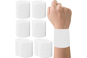 IMAGERIO 8 Pack Wrist Sweatbands Tennis Wrist Bands Absorbent Sweat Band for Men and Women, Breathable Cotton Sweatbands for Working Out, Football, Basketball, Running Athletic Sports