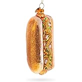 Hot Dog Glass Christmas Ornament