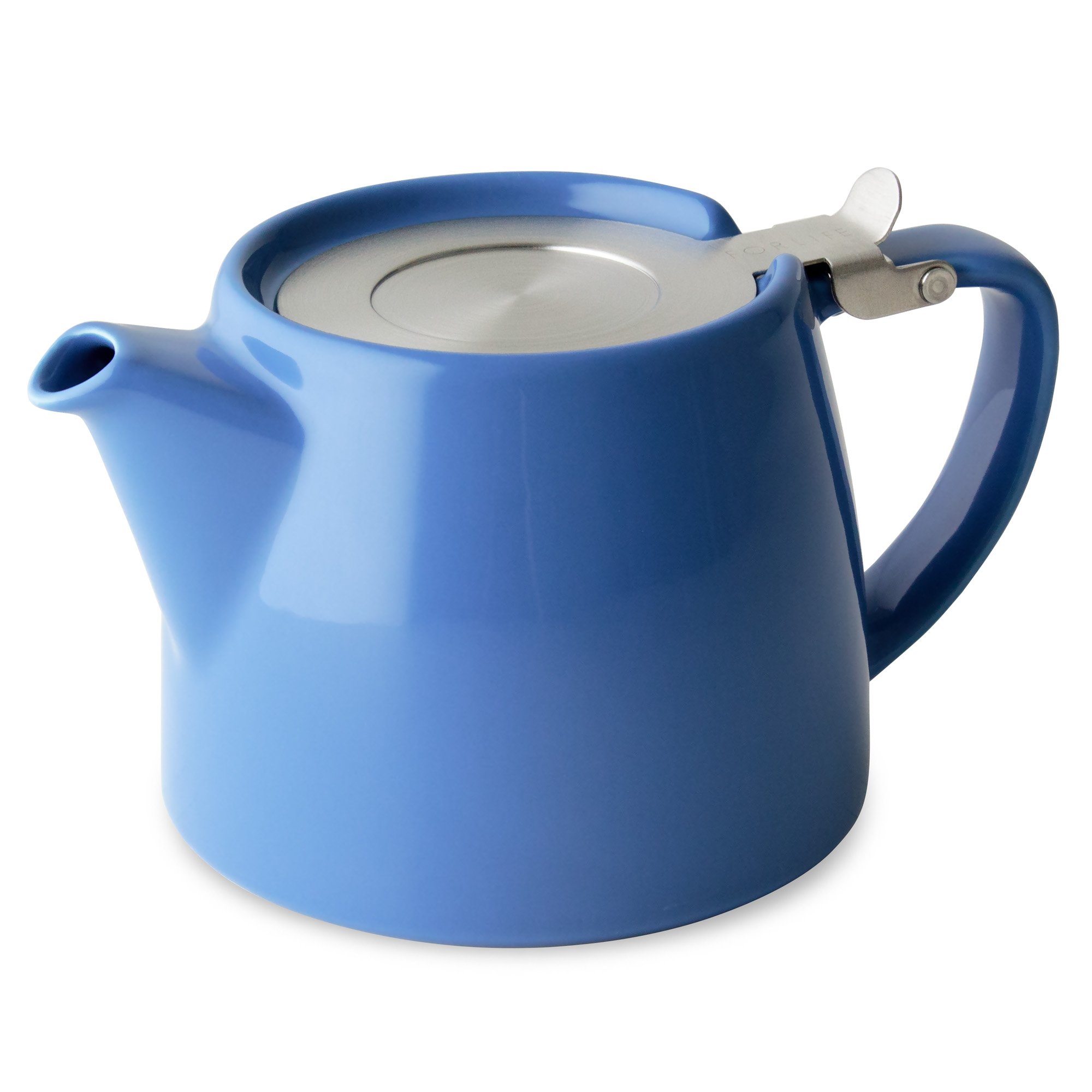 FORLIFE 309-BLU Stump Teapot with SLS Lid and Infuser, 18-Ounce, Blue