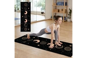 Hot Yoga Towel - Mat-Sized, Microfiber, Super Absorbent, Anti-Slip, 25" x 72" - for Exercise, Fitness, Pilates Gear, Black