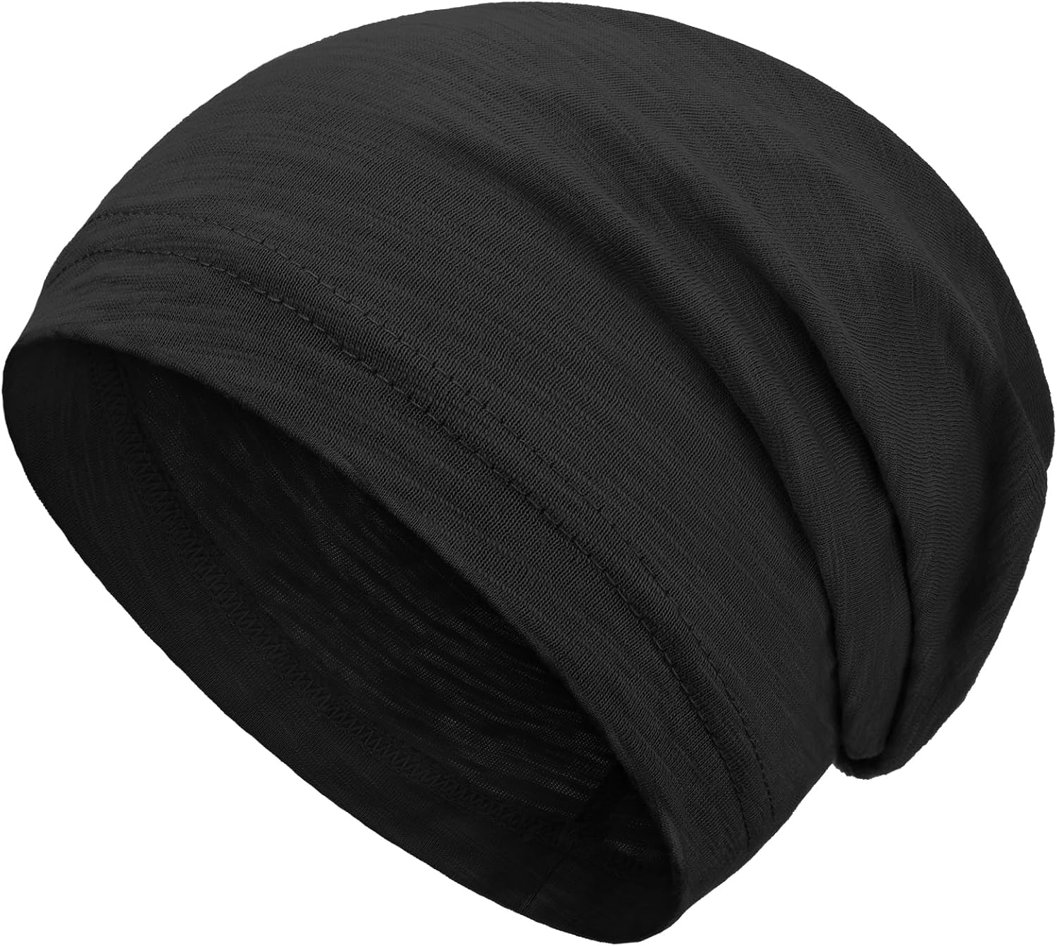 Simapu 100% Cotton Beanie for Men Women, Thin Slouchy Beanies Lightweight Chemo Skull Cap Daily Summer Hat Oversize Headwear