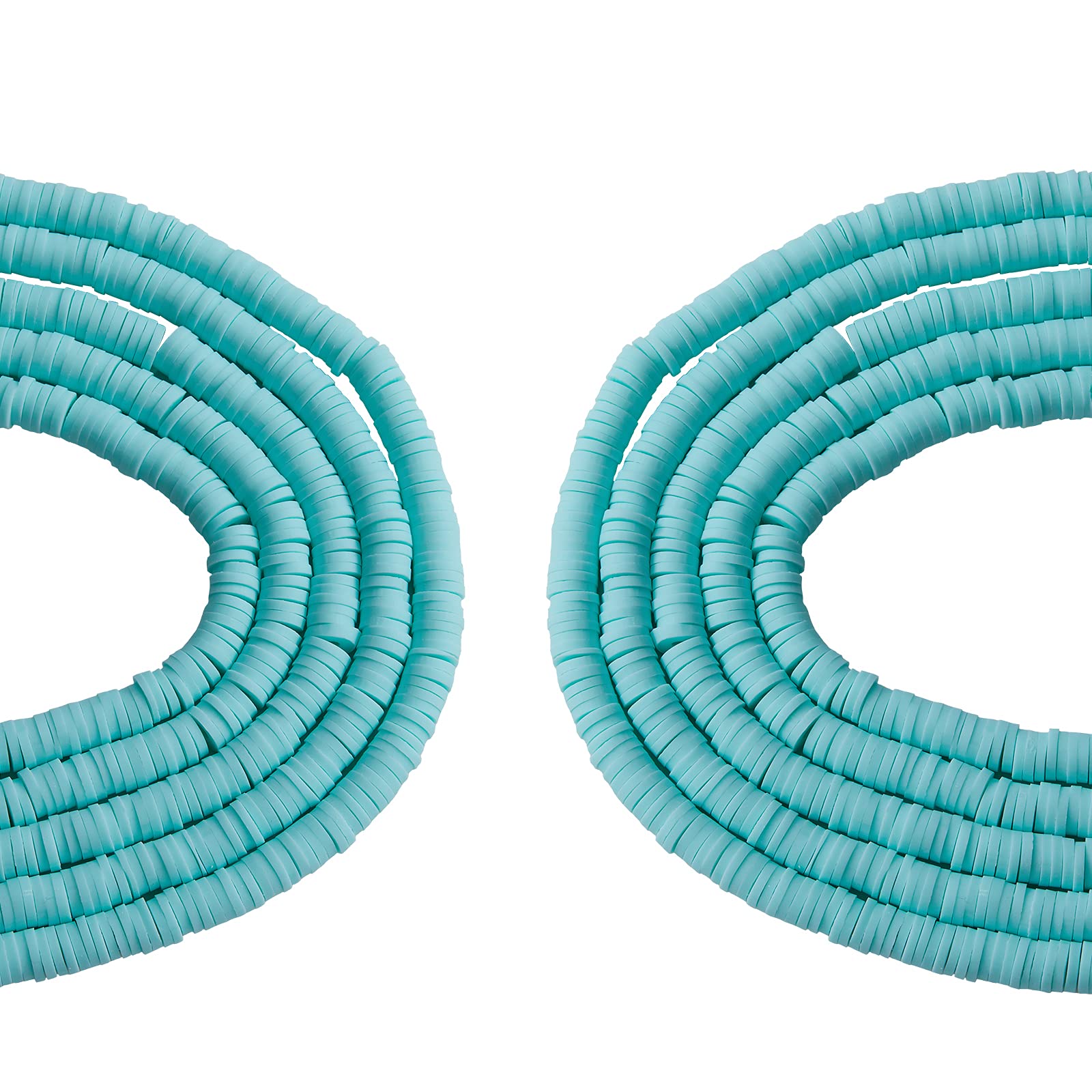 BEEFLYING Polymer Clay Heishi Beads Flat Round Environmentally Friendly Spacer Beads for DIY Hawaiian Earrings Bracelets Necklaces Jewellery Making（10 Strand,6MM）