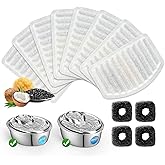 ORSDA Cat Water Fountain Filters, ONLY for D36/D66 Cat Fountain With Water Level Window, (8 Filters Replacement+4 Pump Sponges)