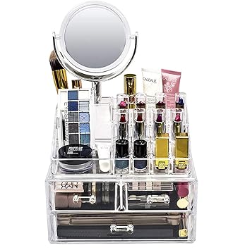 Amazon Com Desktop Makeup Storage Box Transparent Makeup