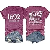 1692 They Missed One Halloween T-Shirt for Women Salem Witch Shirts Halloween Hocus Pocus Short Sleeve Tee Tops
