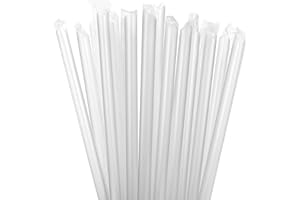 RENYIH 100 Pcs Clear Boba Straws Jumbo Smoothie Straws,Individually Wrapped Disposable Plastic Large Wide-mouthed Milkshake Drinking Straws(0.43" Wide X 9.45" Long)