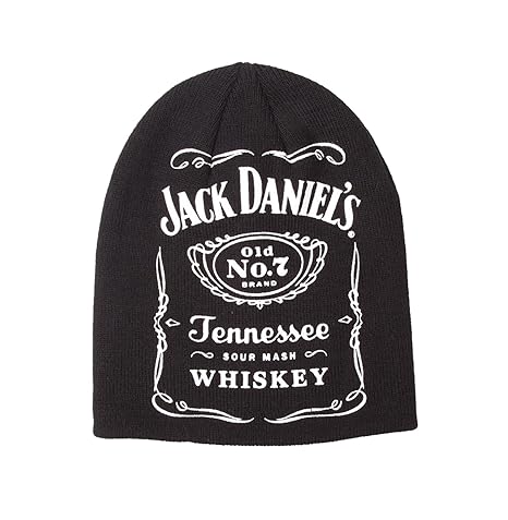 Jack Daniels Mütze Beanie Cap Old No 7 Classic Logo offiziell Herren Nue Schwarz