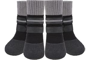 KOOLTAIL Anti Slip Winter Dog Socks to Prevent Licking Paws, Waterproof Snow Rain Long Dog Boots&Paw Protector, Warm Grippy Booties Reflective Double Straps for Hardwood Floor, Small Medium Large Dogs