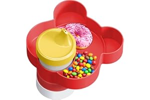 BLUEORIGIN Car Seat Tray - Convert Cup Holder to a Tray for Snacks, Toys, 360° Rotatable Car Seat Tray for Kids Travel, Cup Holder Tray for Car Seats, Booster, Stroller and Anywhere with Cup Holder (Red)
