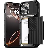 VRS DESIGN Damda Glide Pro Card Holder Case for iPhone 16 Pro Max (2024), Sturdy Semi Auto Card Slot Wallet [4 Cards] Case Designed for iPhone 16 Pro Max (2024) Liberty Black