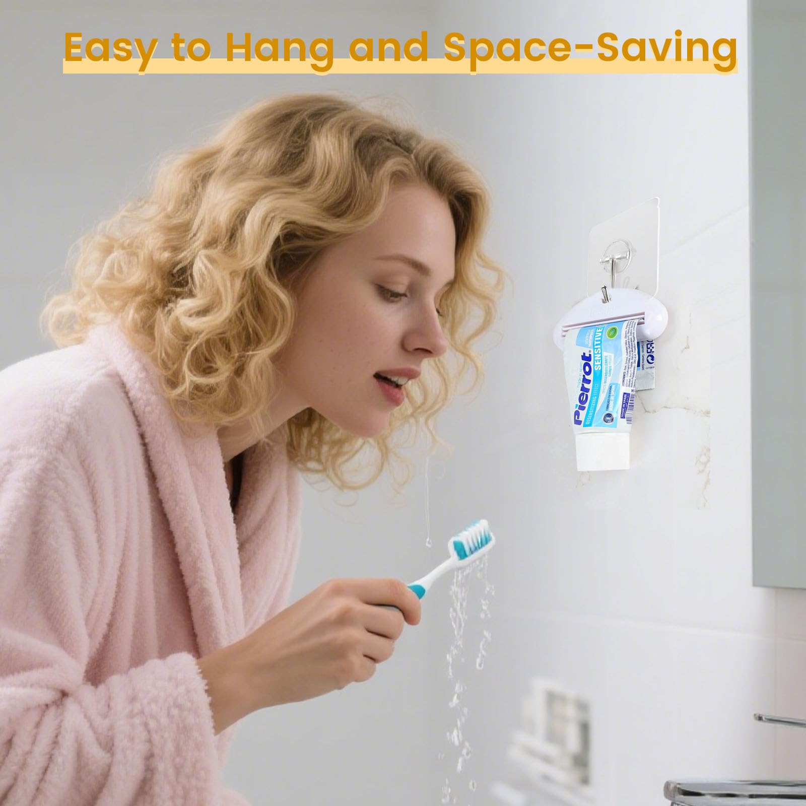 LOVEINUSA Toothpaste Tube Squeezer Dispenser, 4PCS Hanging Tooth Paste Clips Roller Squeezer Holder for Saving Toothpaste Facial Cleanser Creams Paint, Multicolor