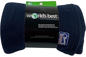 Wolf Essentials Cozy-Soft Microfleece Travel Blanket, 50x60 Inch, Lightweight, Compact, Perfect for Airplane and Car, Navy