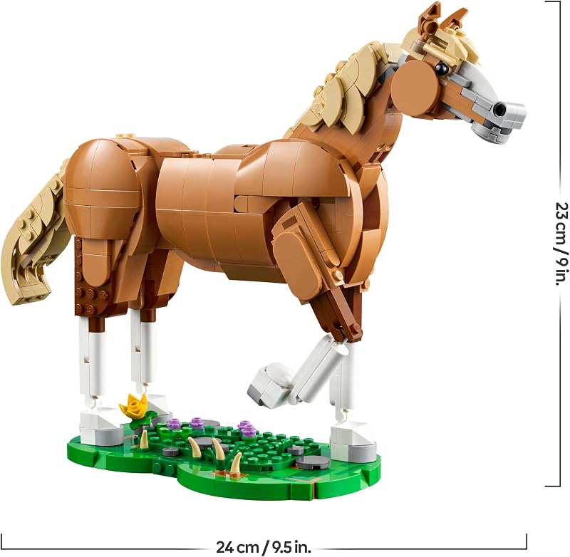 Criador 3 em 1 Brinquedo Nobre de Cavalo - Conjunto com Animáveis Transformáveis em Figura de Urso ou Veado Articulado - Presente para Raparigas e Rapazes 9+ Anos - Decoração do Quarto 31166