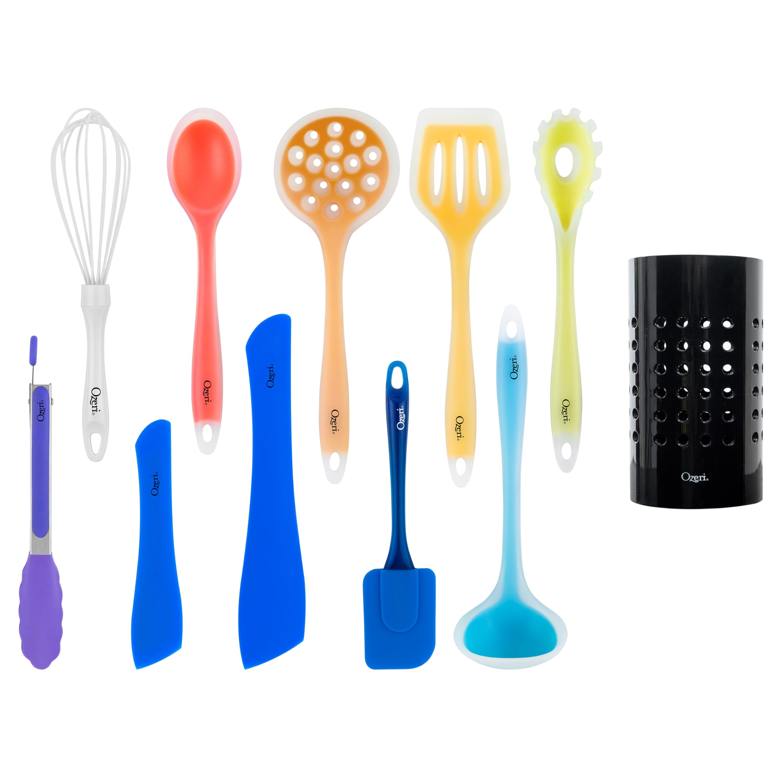Ozeri 11-Piece All-in-One Silicone Utensil Set, Multicolor