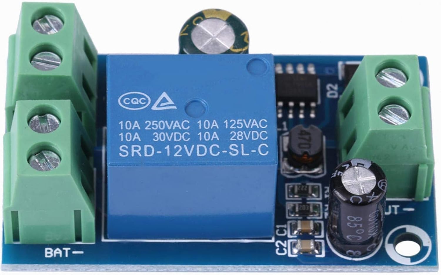 Power Supply Battery Controller Relay Module Power-Off Protection Module,Screw Terminals,Emergency Automatic Switch Module DC 12V 24V 36V 48V 10A,for Controlling Power Supply