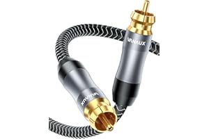 VANAUX Subwoofer Cable, 2ft Digital Coaxial Audio Cable, RCA to RCA Cord,Male to Male Mono [20AWG,4N Oxgen-Free Copper Core] for Home Theater, HDTV, Amplifier, Soundbar(2ft/0.6m)