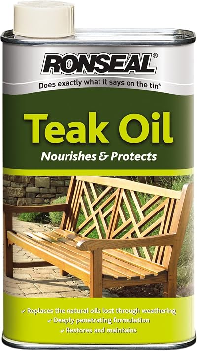 Ronseal Teak Oil 1L for Hardwood Garden Furniture - Weather Protection
