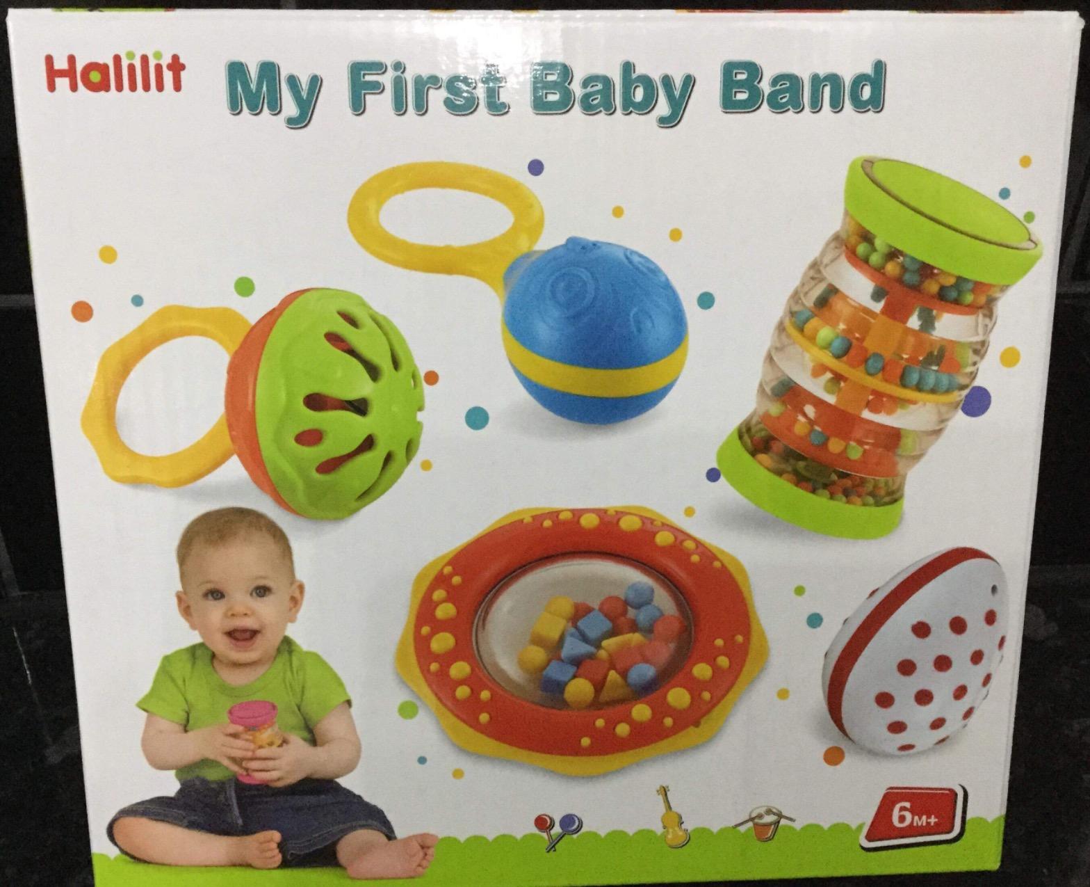 Halilit Baby's First Birthday Band – Musikinstrumente-Set Mit 5 Teilen + CD Für Babys Ab 12 Monaten – Geschenkbox Mit Tragegriff