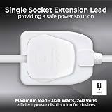 Masterplug One Socket Extension Lead 10m Cable 13A White BS1363-2 view 2