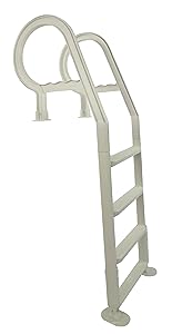 Champlain in-Pool Plastic Ladder for Above Ground Swimming Pools| White | Heavy Duty | Fits 48-54-Inch High Decks | Won't Corrode | Perfect for Salt Water Pools