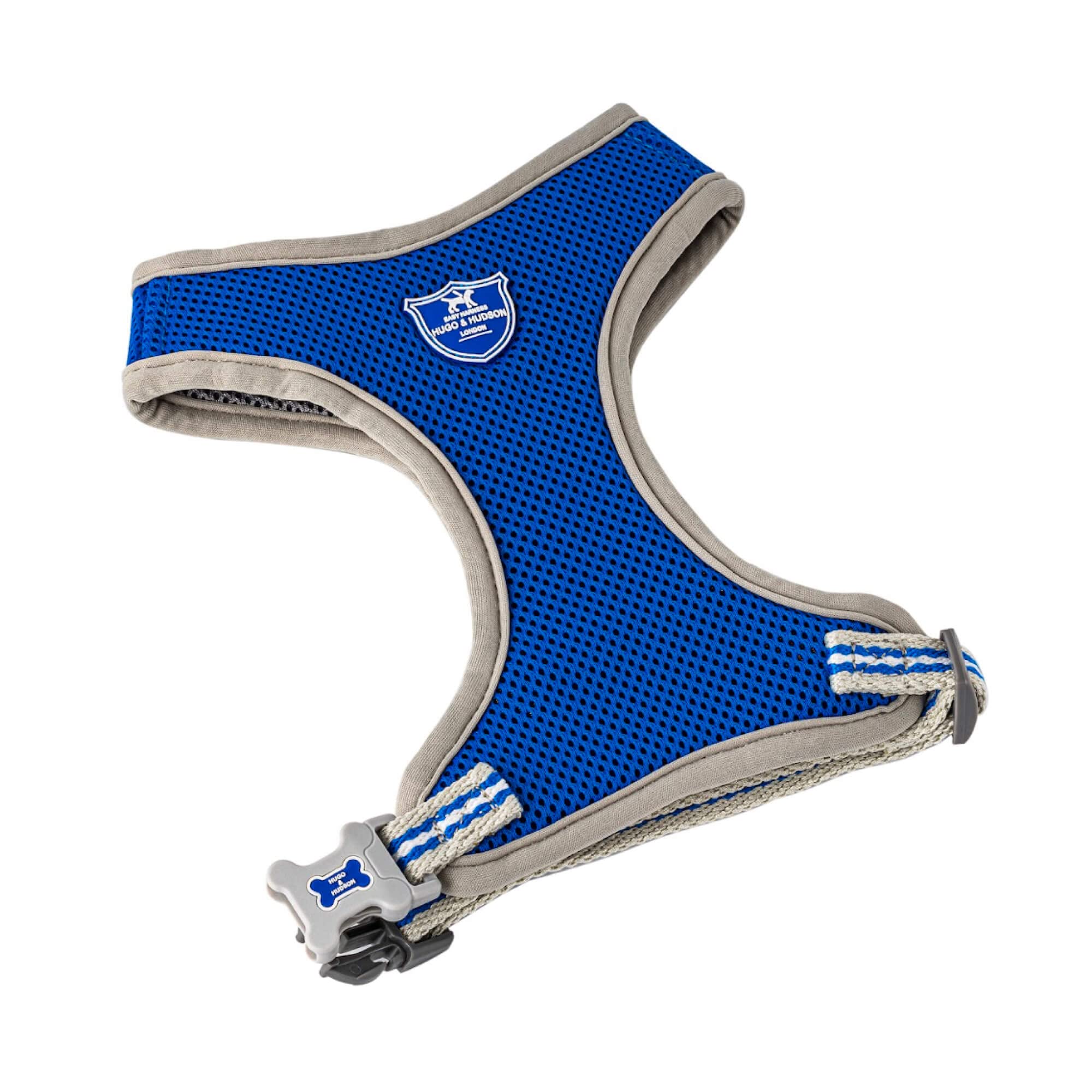 HUGO & HUDSON Dog Harness, No Pull Quick Dry Mesh, Breathable Rear Buckle Pet Vest, Royal Blue, L