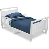 Delta Children Wood Sleigh Toddler Bed, White
