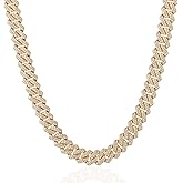 Cuban Link Chain For Men - Iced Out Diamond Necklace | Silver & Gold Plated Hip Hop Chains