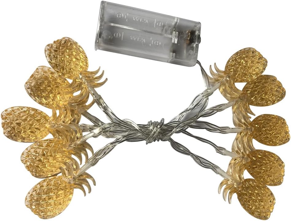 OSALADI 10pcs Flashing Solar LED Pineapple Shape String Lights Decoration for Wedding Party Bedroom Home