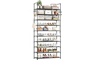 Simple Trending Shoe Rack Storage Holds 40 Pairs, Large Capacity Tall Shoe Organizer Shelf for Closet Entryway, Black