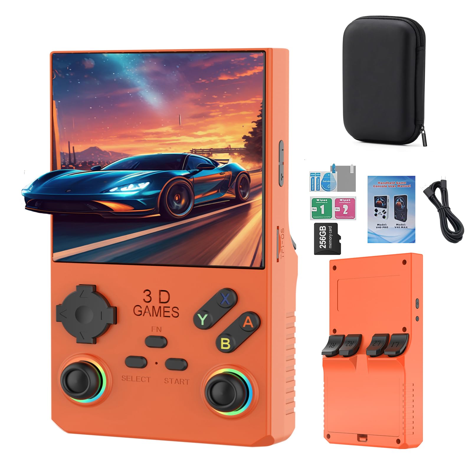 Photo 1 of RegiisJoy V40 Pro Handheld Game Console, 35000 Games 3.5 inch IPS Screen Retro Arcade Console, 256G 3800mAh Mini Portable Pocket Video Console Gift for Adults