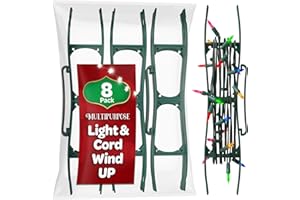SEWANTA Christmas Lights Storage Holder [Set of 8] All-Purpose Light Cord Wind Up - Holiday Light Storage - Christmas Light Organizer for Extensions Cords, Garland, Beads - Made to Last