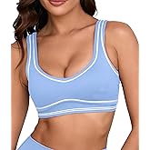 Move With You Women Sweetheart Padded Sports Bra- Workout Fitness Square Neck Low Back Yoga Bra