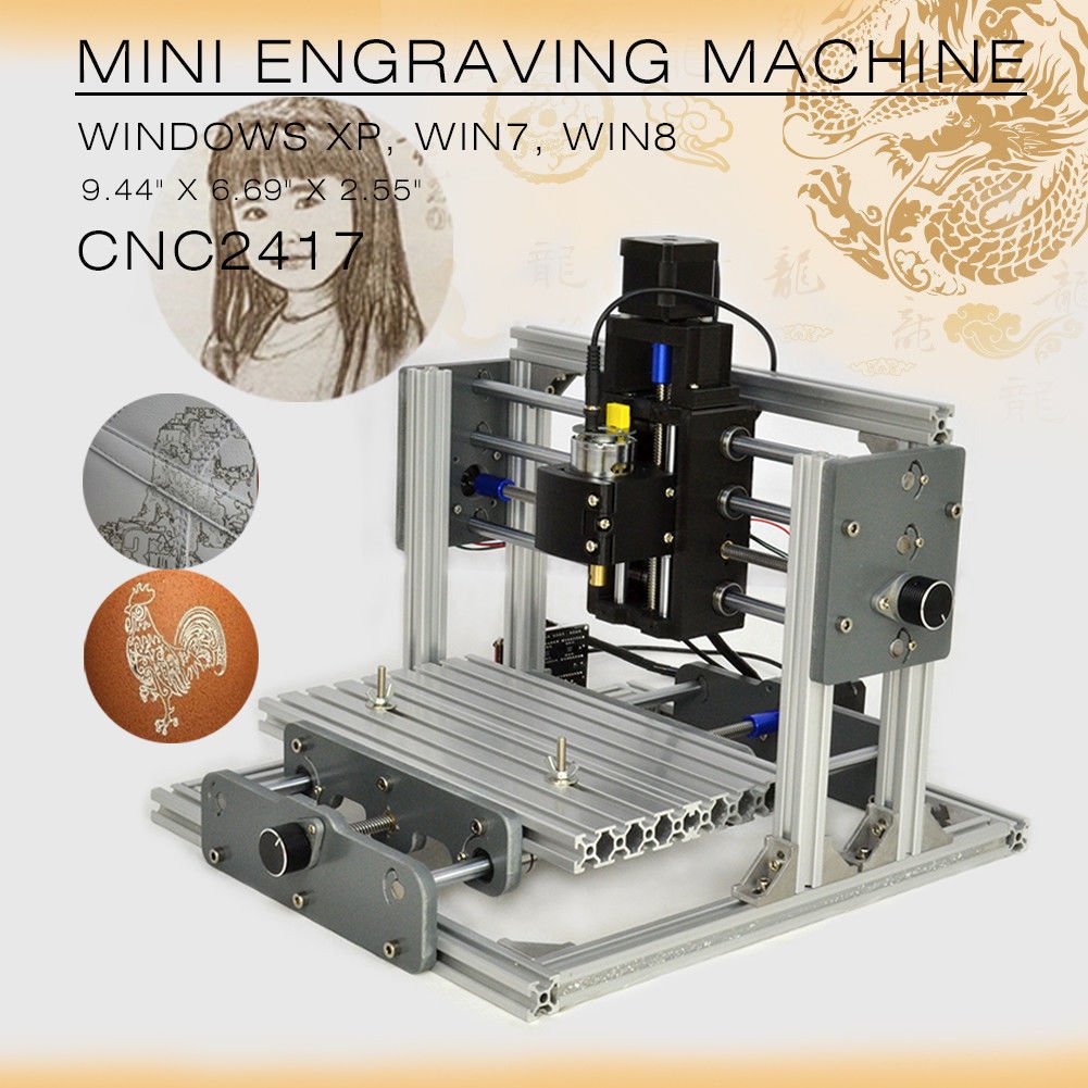 CNC 2417 Mini DIY Mill Router Kit USB Desktop Metal Engraver PCB