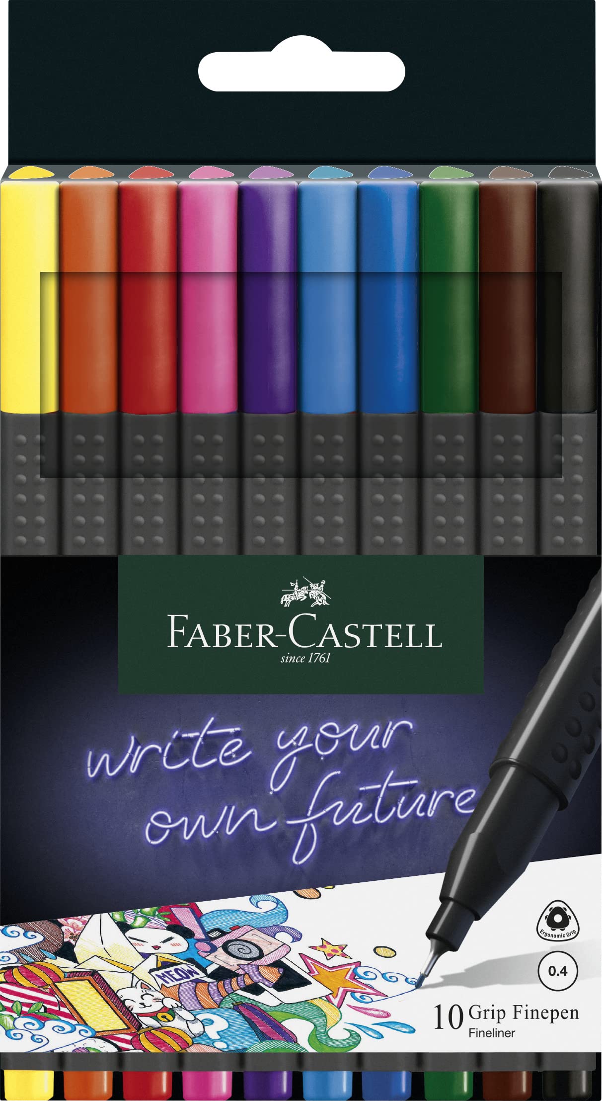 Faber-Castell Fineliner Grip Finepen (Set of 10)