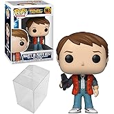 Funko Pop! Movies: Back to The Future - Marty in Puffy Vest Bundle with 1 PopShield Pop Box Protector