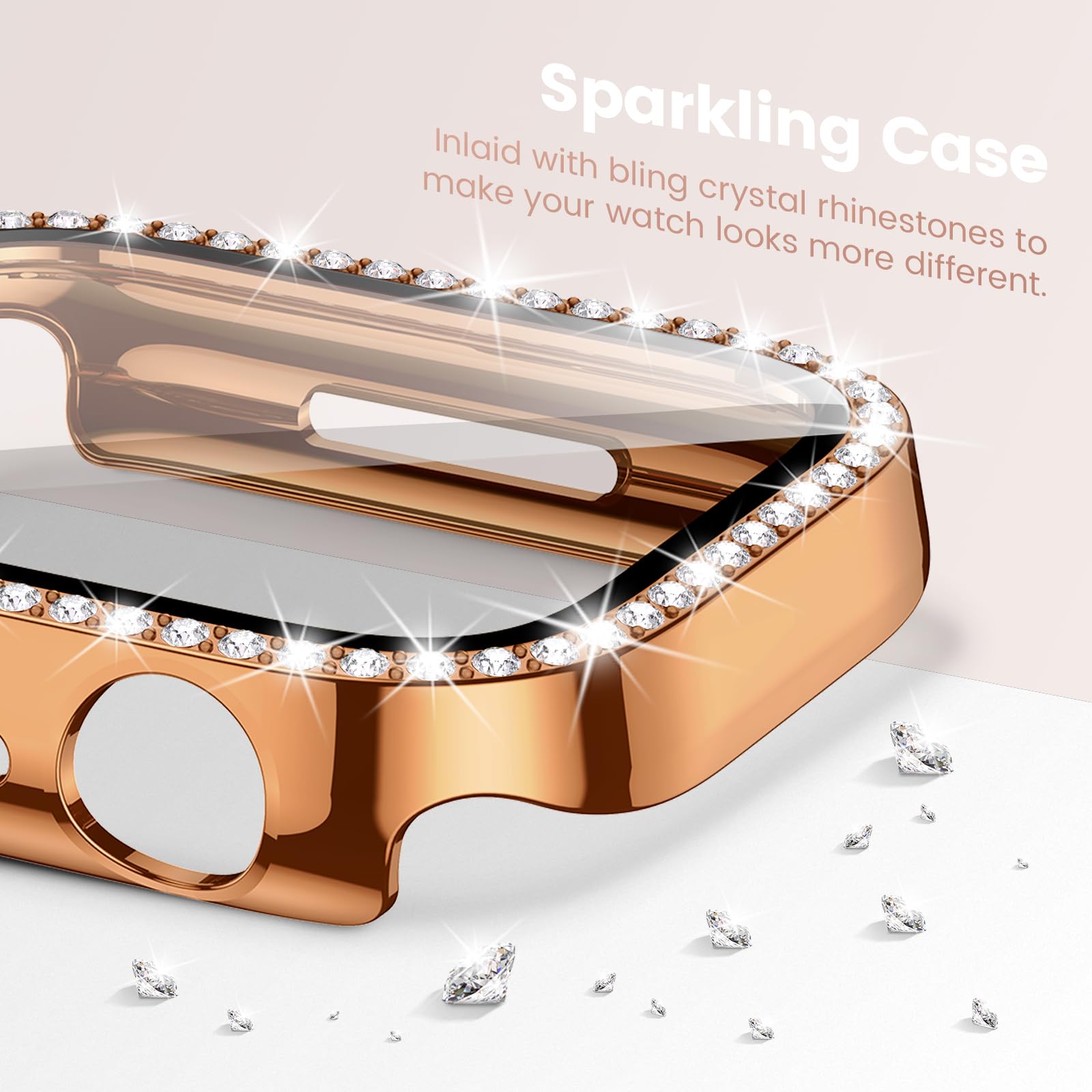 Goton 2-Pack Bling Case for Apple Watch Series 9 8