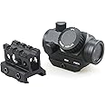 Pinty 3 MOA Red Green Dot Sight Brightness Button Control with 1 inch High Mount Compact Red Dot Scope 1” Riser Mount for Cowitness with Iron Sights Waterproof and Shockproof