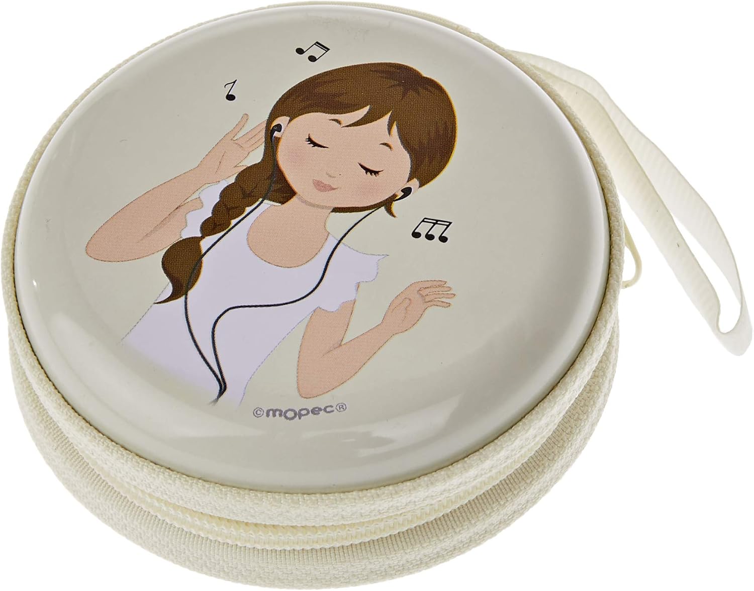 Mopec Girl Music Wallet with Zip diameter 7cm.Pack of 4, Ivory, One Size, 4, Ivory White